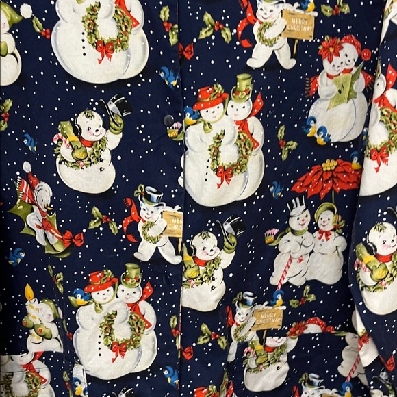 Festive Snowman Print Medical /office Jacket
     X7 - Picture 3 of 4